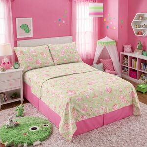 Wicked x Katie Kime Full Sheet Set Full Green Pink NWT
